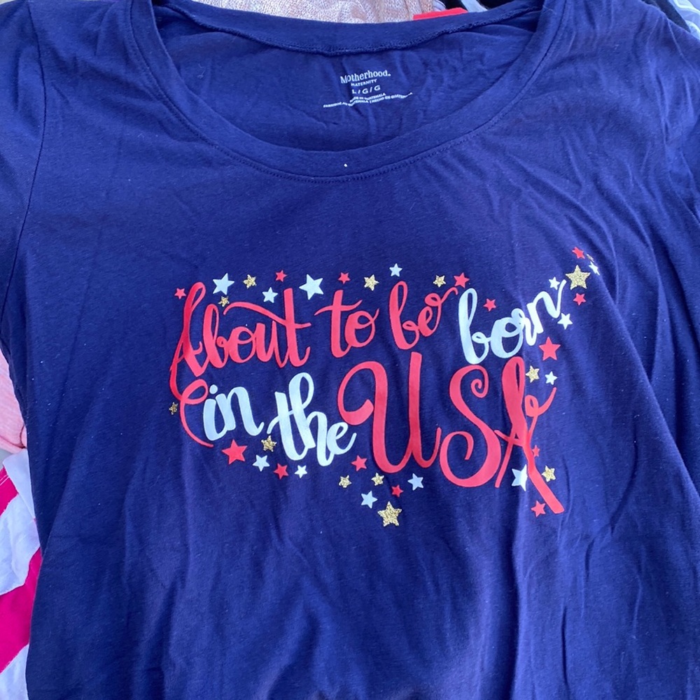 About to be born in the USA tshirt